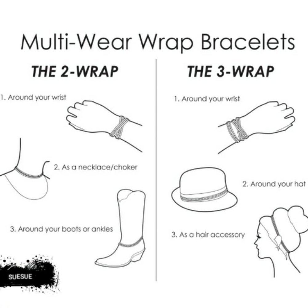 NEW Handmade 3 Wraps Bracelet - Picture 3 of 3